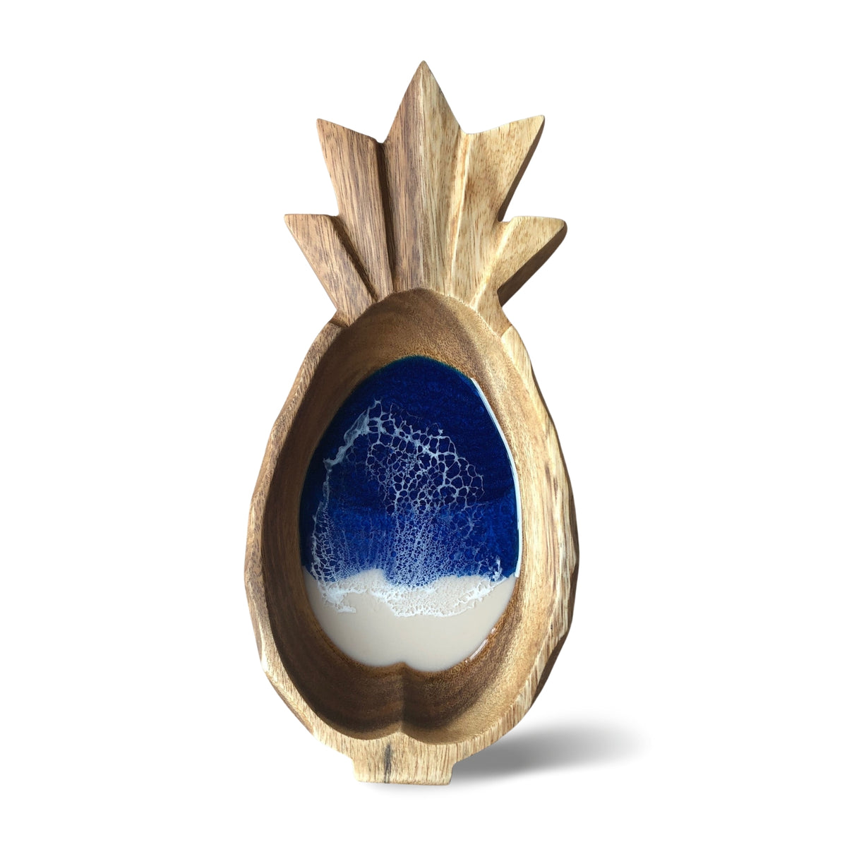 Pop-Up Mākeke - Marr Artworks - Pineapple Resin Wood Bowl - Blue