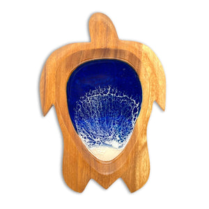 Pop-Up Mākeke - Marr Artworks - Turtle Resin Wood Bowl - Blue - Large