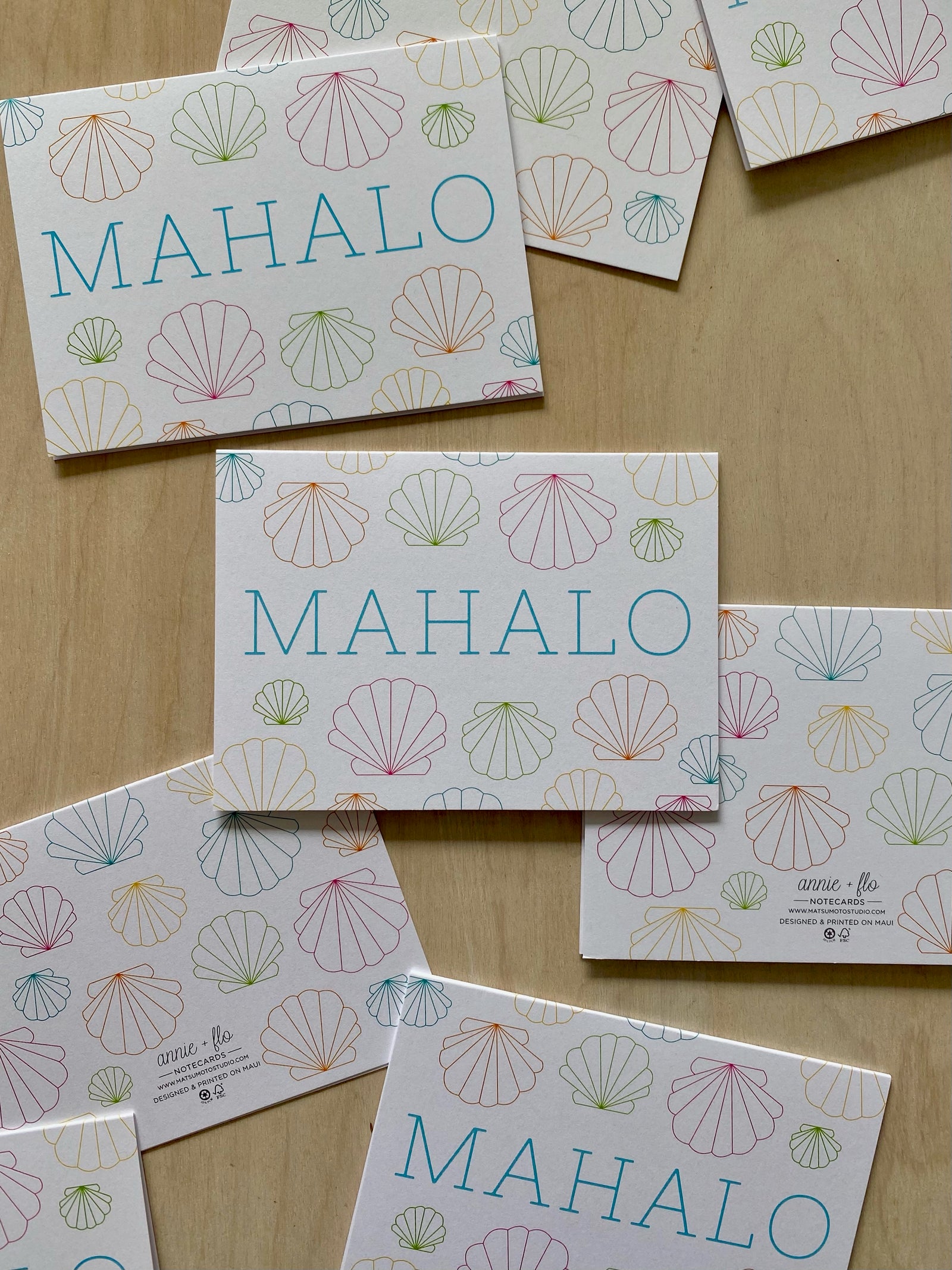 Pop-Up Mākeke - Matsumoto Studio - Mahalo Shells Blank Notecard