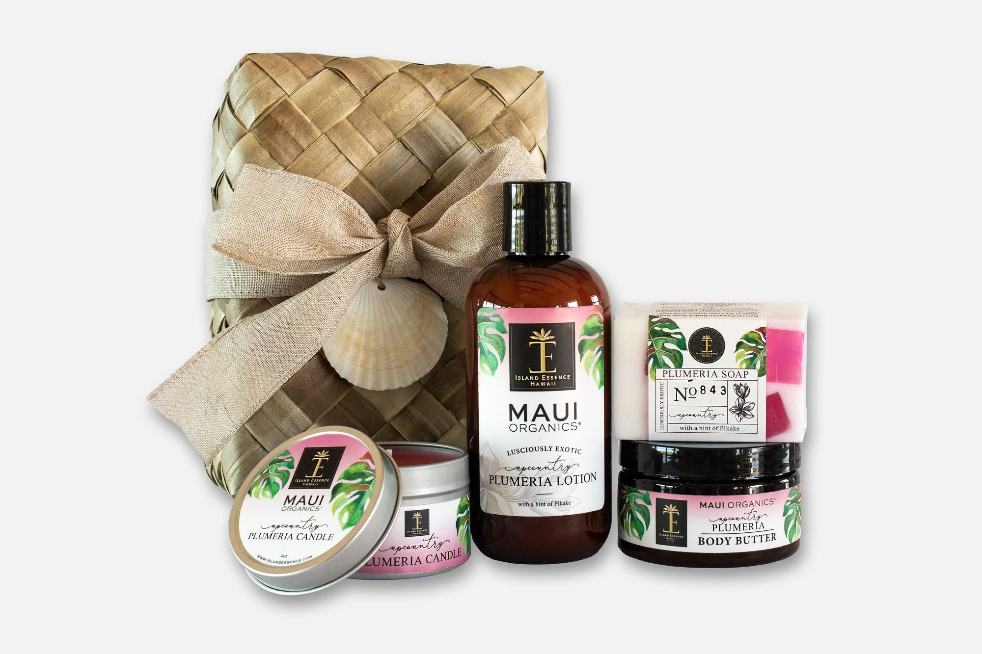 Maui Organics Lauhala Gift Collection - Upcountry Plumeria
