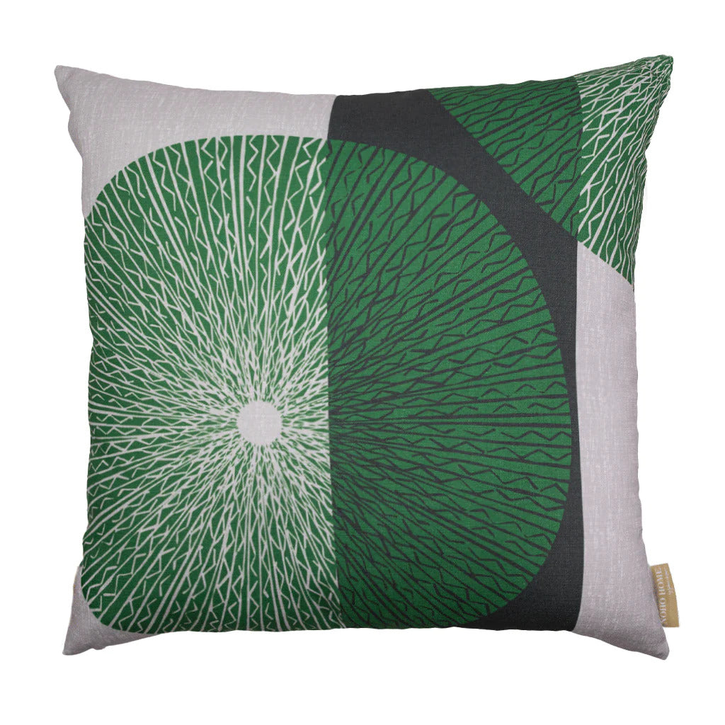 Pop-Up Mākeke - Noho Home - Niho Medallion Square Pillowcase - Forest &amp; Stone