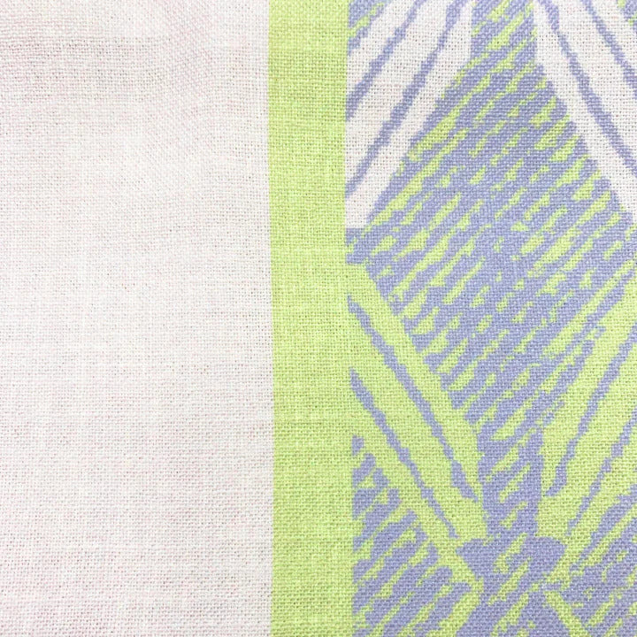 Pop-Up Mākeke - Noho Home - Peʻa Lumbar Pillowcase - Celery & Light Blue - Up Close Print