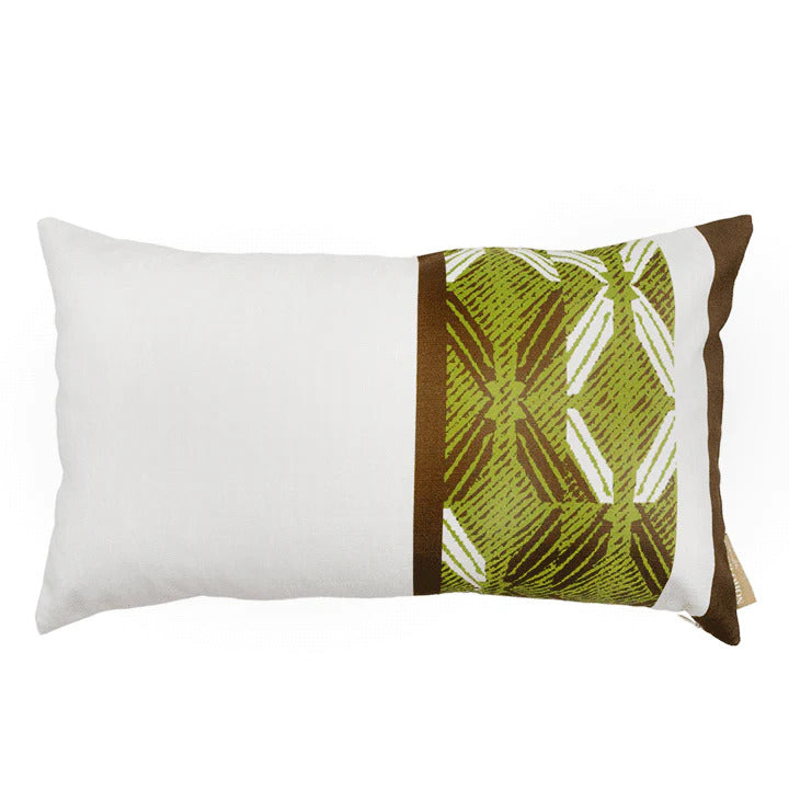 Peʻa Lumbar Pillowcase - Moss & Brown