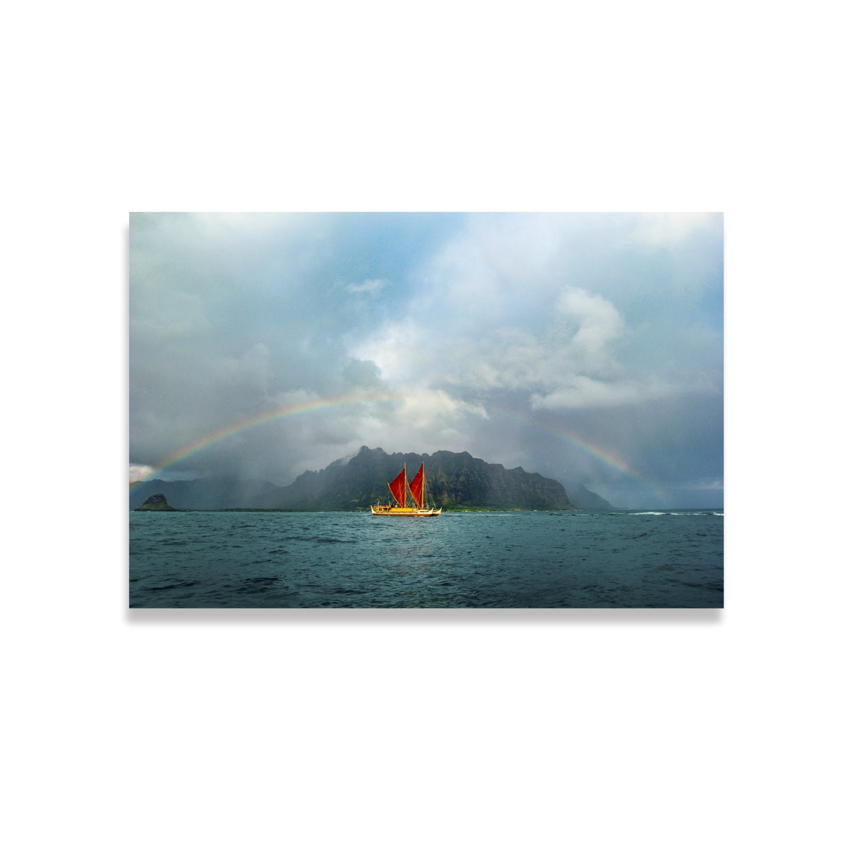 Pop-Up Mākeke - Paliku Films - Hawaiian Print - Hokule&#39;a Rainbow - 16&quot;x20&quot;