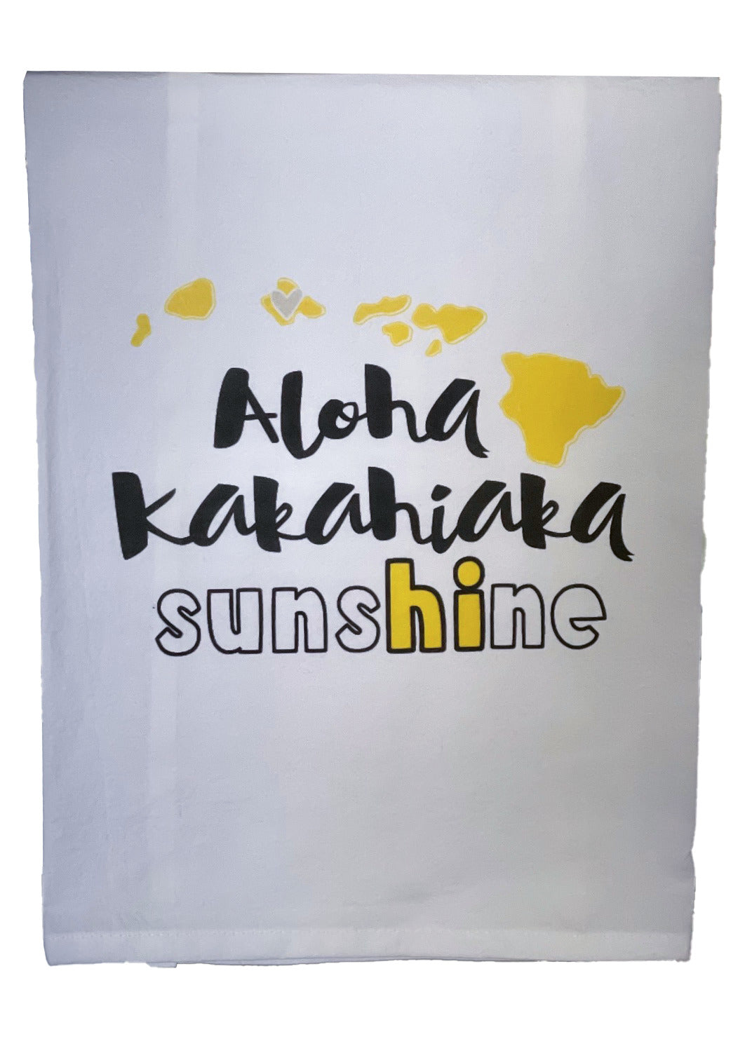 Pop-Up Mākeke - Sal Terrae - Flour Sack Kitchen Towel - Aloha Kakahiaka Sunshine - Yellow Islands