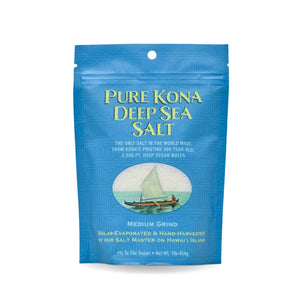 Pop-Up Mākeke - Sea Salts of Hawaii - Pure Kona Deep Sea Salt Pouch - Medium Grind - 1lb - Front View