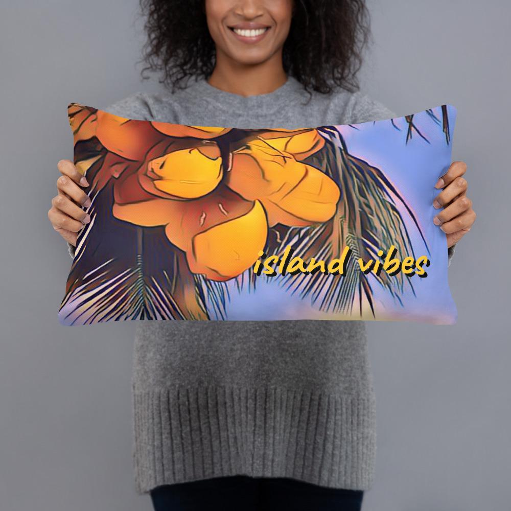 Pop-Up Mākeke - Shosum Aloha - Island Vibes Coconut Throw Pillows & Inserts - 20"x12" - Front View