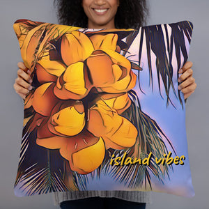 Pop-Up Mākeke - Shosum Aloha - Island Vibes Coconut Throw Pillows & Inserts - 22"x22" - Front View