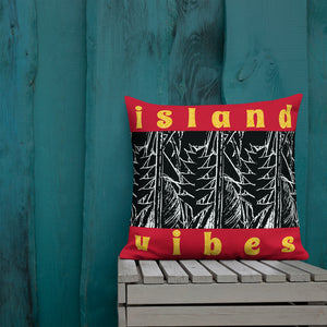 Pop-Up Mākeke - Shosum Aloha - Island Vibes Heliconia Sketch Throw Pillows & Inserts - 22"x22" - Front View