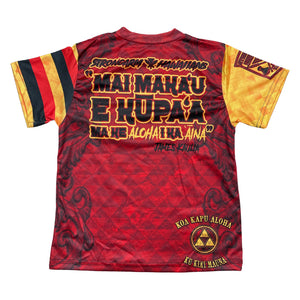 Pop-Up Mākeke - Strongarm Hawaiians - Aloha ʻĀina Keiki Sublimation Shirt - Back View