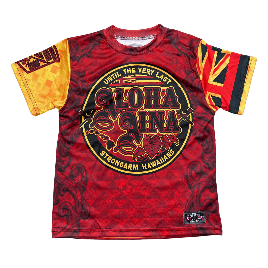 Pop-Up Mākeke - Strongarm Hawaiians - Aloha ʻĀina Keiki Sublimation Shirt - Front View