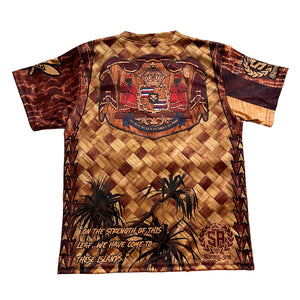Pop-Up Mākeke - Strongarm Hawaiians - Lauhala Keiki Sublimation Shirt - Back View
