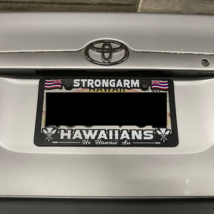 Pop-Up Mākeke - Strongarm Hawaiians License Plate Frame - In Use