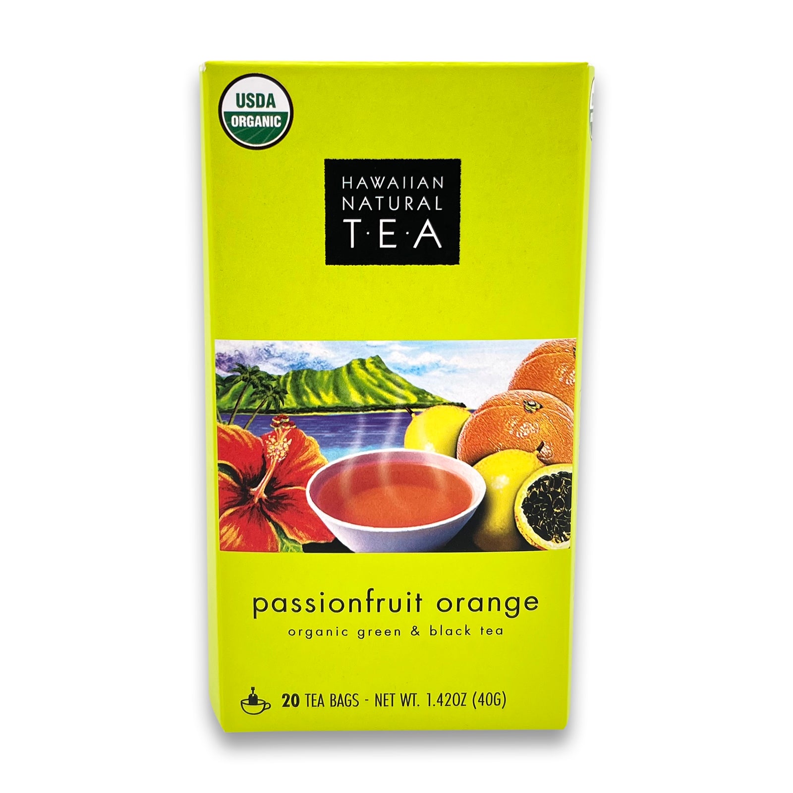 Pop-Up Mākeke - Tea Chest Hawaii - Organic Green & Black Tea - Passionfruit Orange - Front View