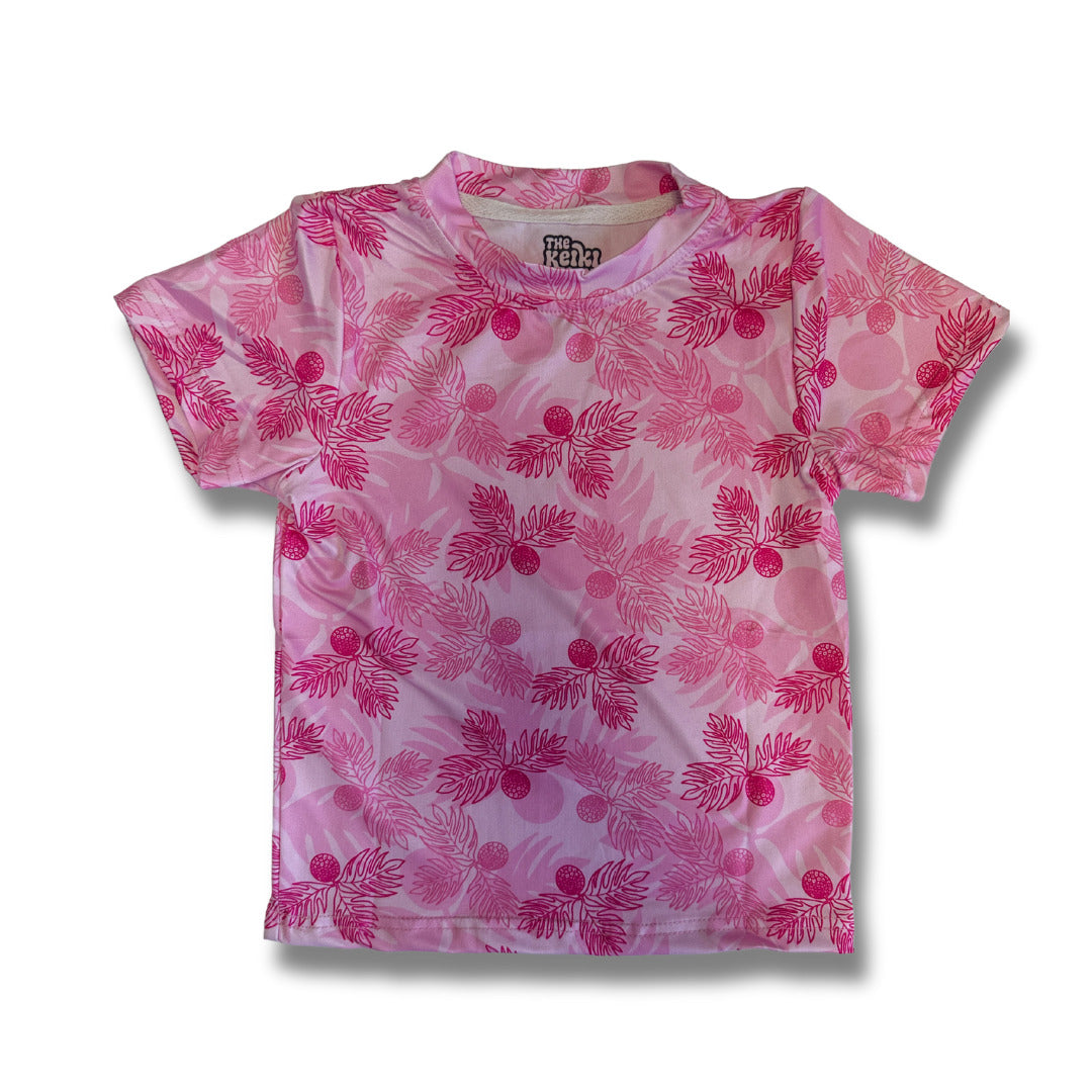 Pop-Up Mākeke - The Keiki Department - Unisex Keiki Short Sleeve T-Shirt - Maui Pink Ulu o Lele - Front View