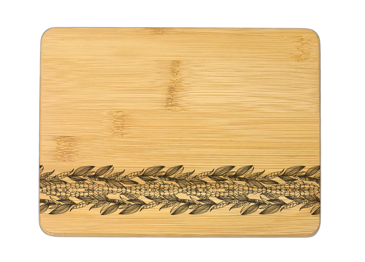 Pop-Up Mākeke - Workshop 28 HI - Bamboo Charcuterie Cutting Board - Pikake Lei
