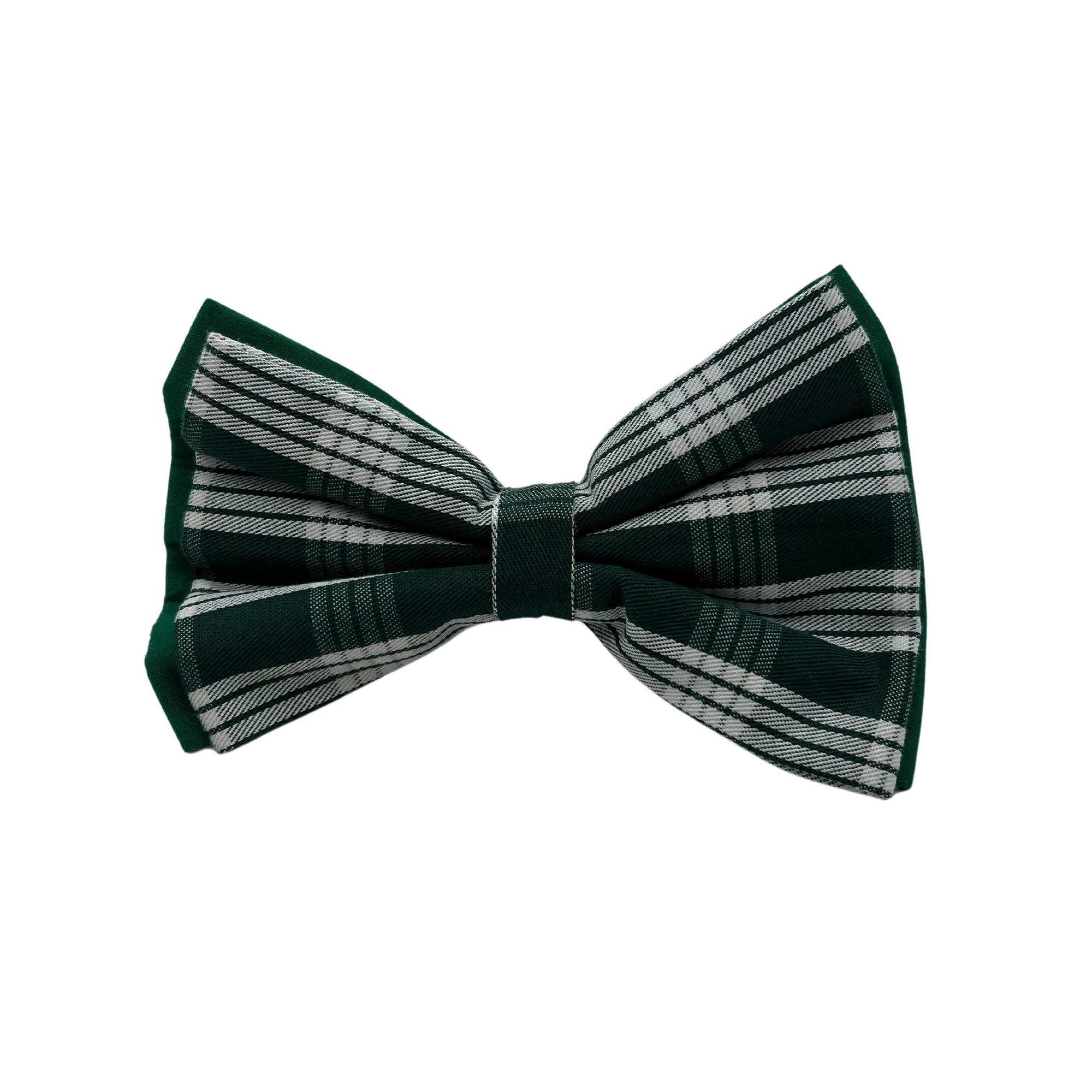 Large Double Bow Tie - Green Plaid