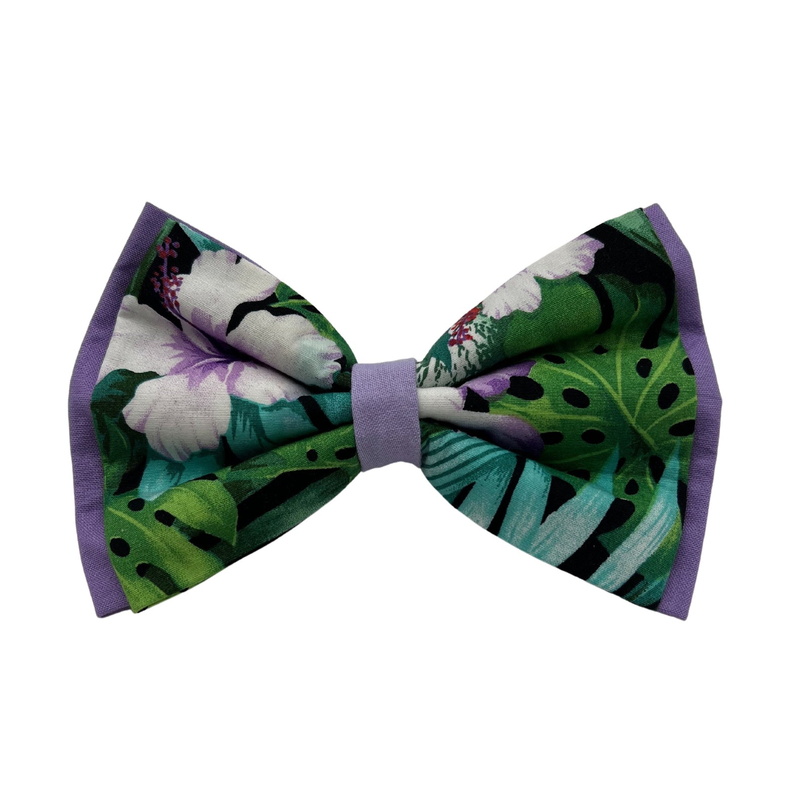 Large Double Bow Tie - Purple Hibiscus