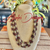 Brown Picasso Segmented Kumihimo with Red Dragon Scale Necklace Lei  - 30"