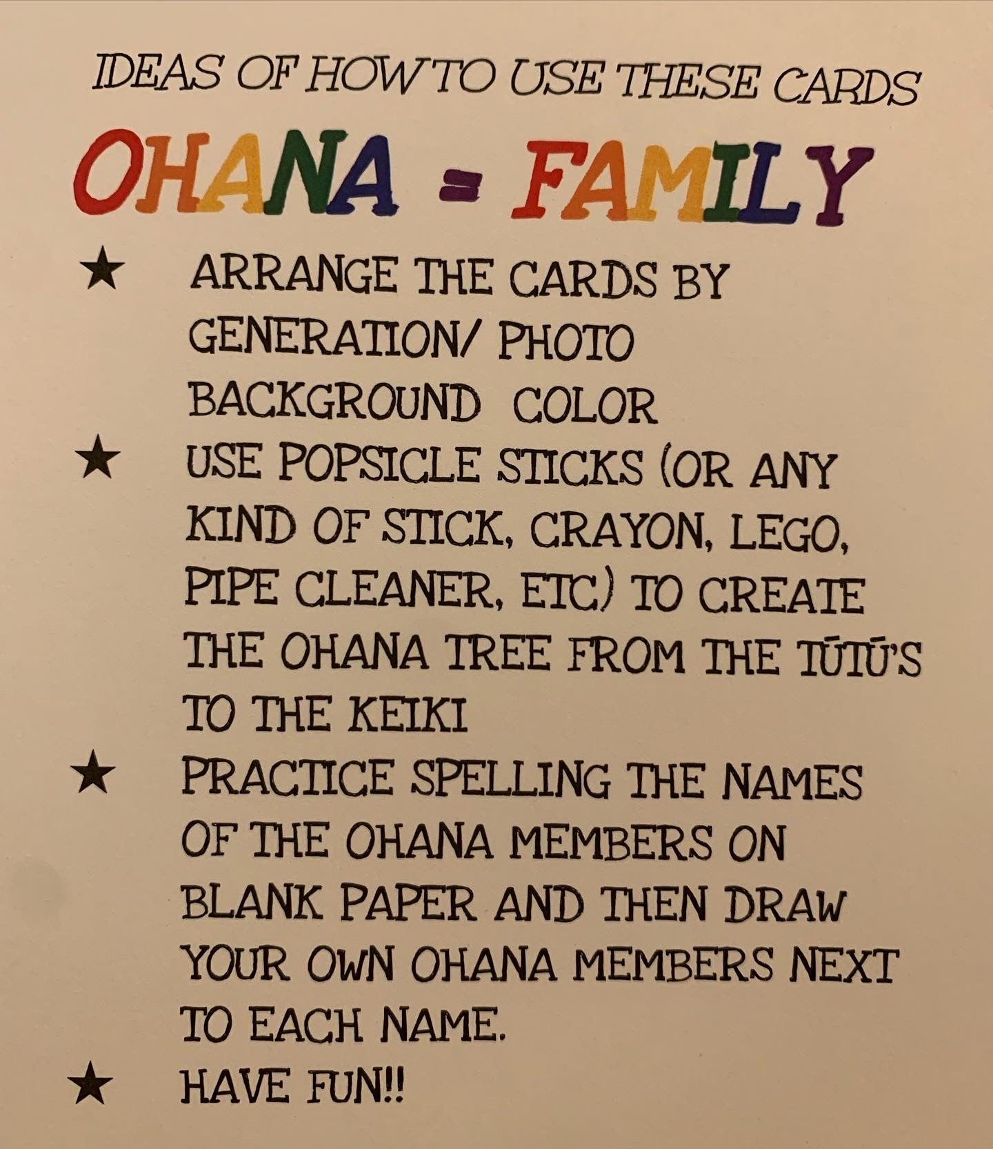Ohana Series Flashcards