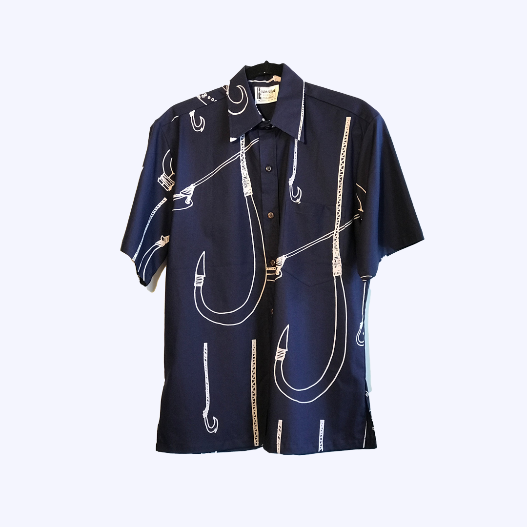 Aloha Shirt - Fishhook - Navy