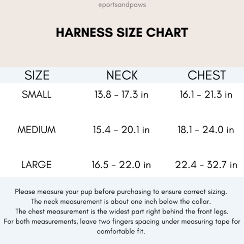Harness Size Chart