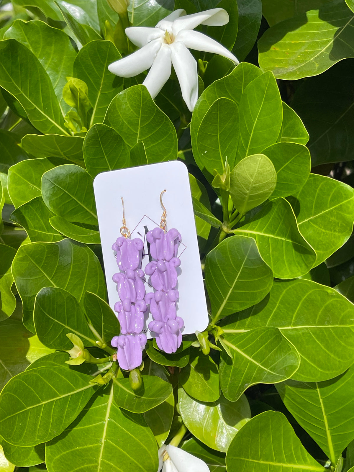 Pua Kalaunu Dangle Earrings - Purple