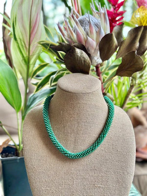 Jade Green Picasso Lilikoi Lei Necklace