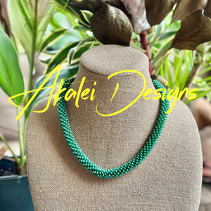 Jade Green Picasso Lilikoi Lei Necklace