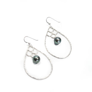 Kai Nalu ʻElua Hoops with Tahitian Pearls