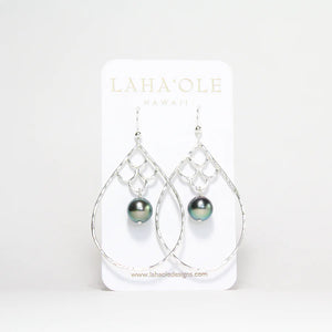 Kai Nalu ʻElua Hoops with Tahitian Pearls