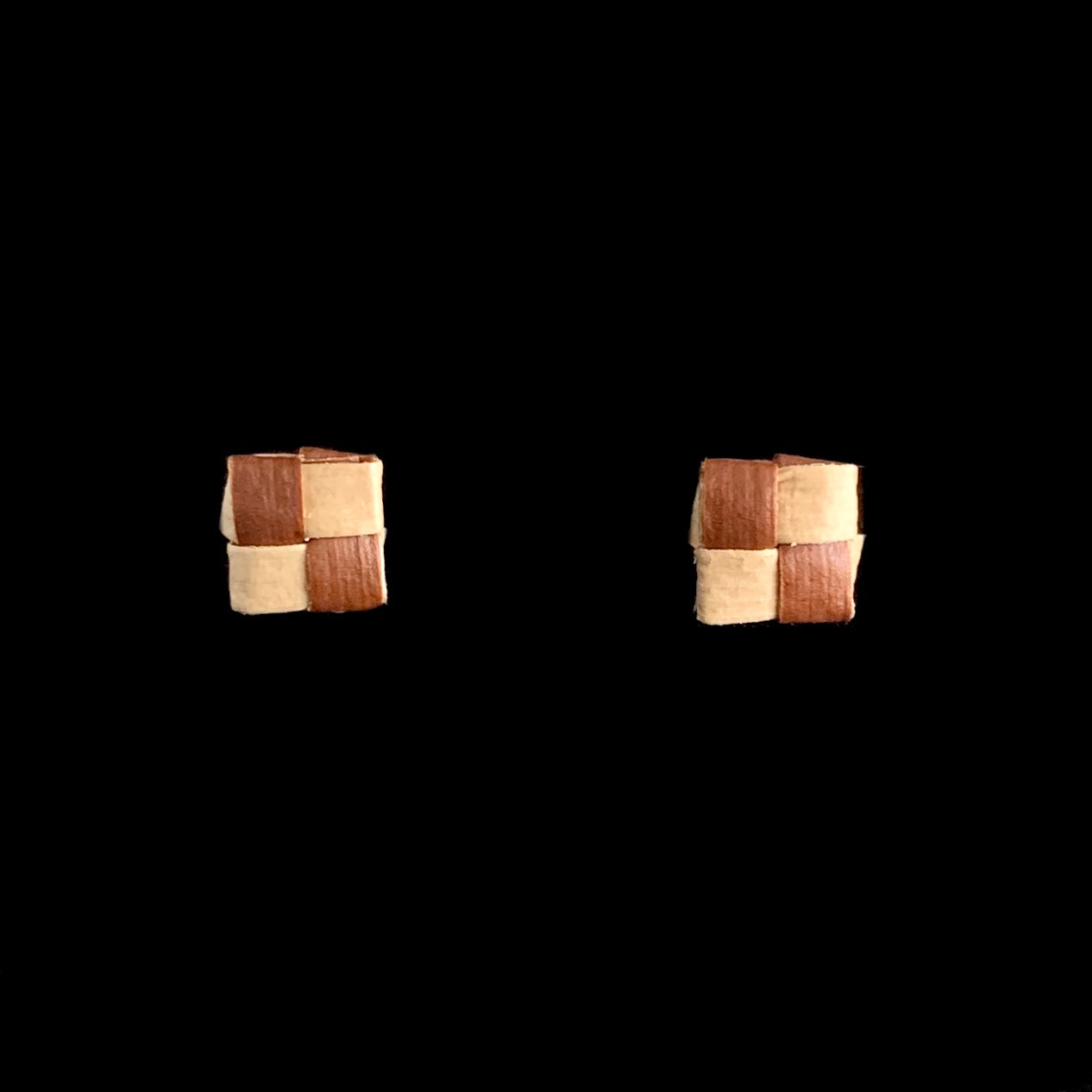 Lauhala Square Stud Earrings