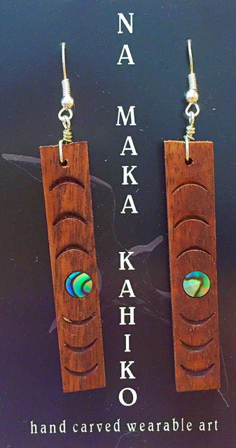 MAHINA PAUA KOA KAPALA EARRINGS