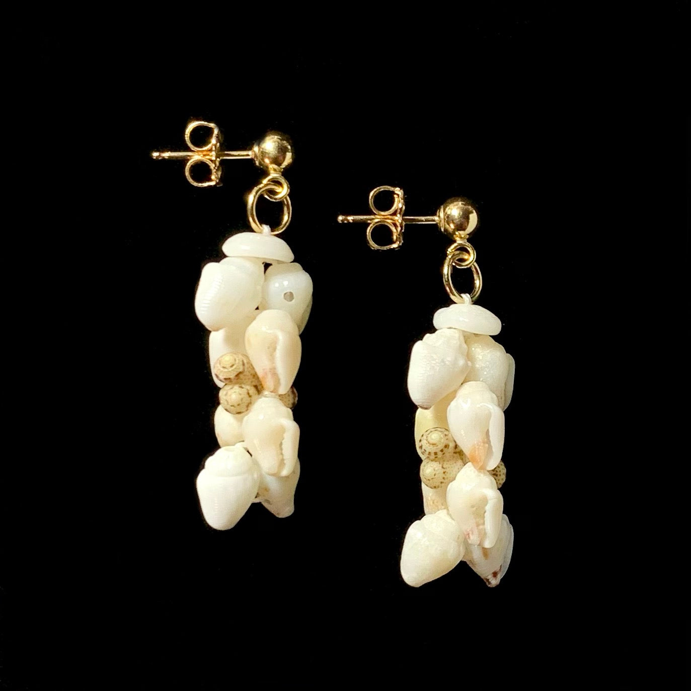 1-inch Kipona Style Ni’ihau Shell Earrings - ‘Oma’oma’o