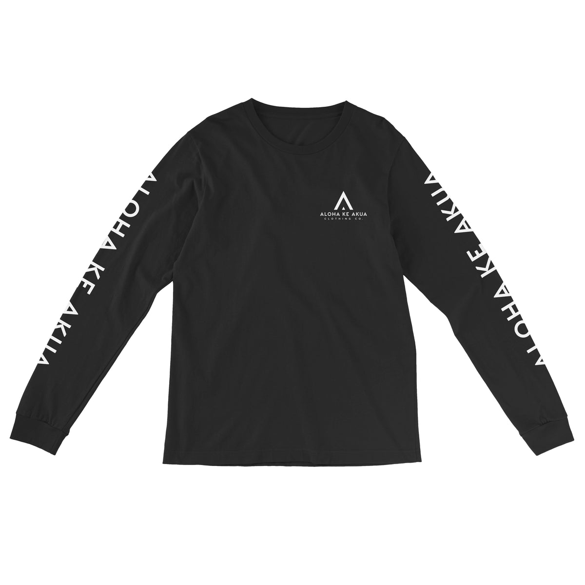 Pop-Up Mākeke - Aloha Ke Akua Clothing - AKA Long Sleeve Shirt - Black - Front View
