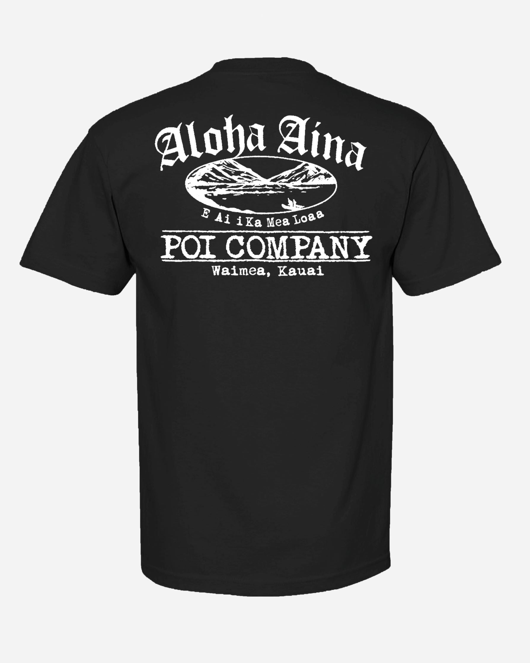 Pop-Up Mākeke - Aloha Aina Poi Co. - Mauka Logo Men's Short Sleeve T-Shirt - Black - Back View