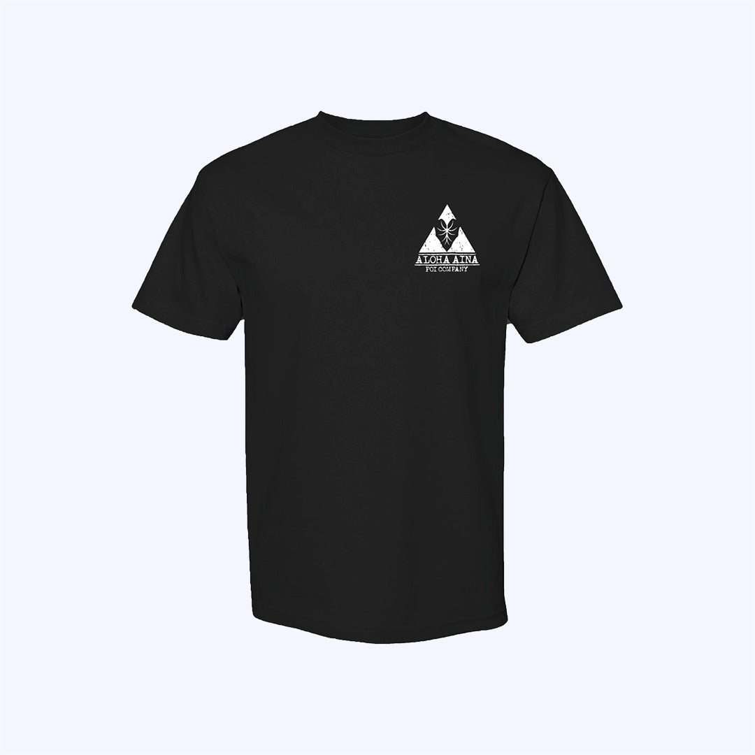 Pop-Up Mākeke - Aloha Aina Poi Co. - Mauka Logo Men&#39;s Short Sleeve T-Shirt - Black - Front View