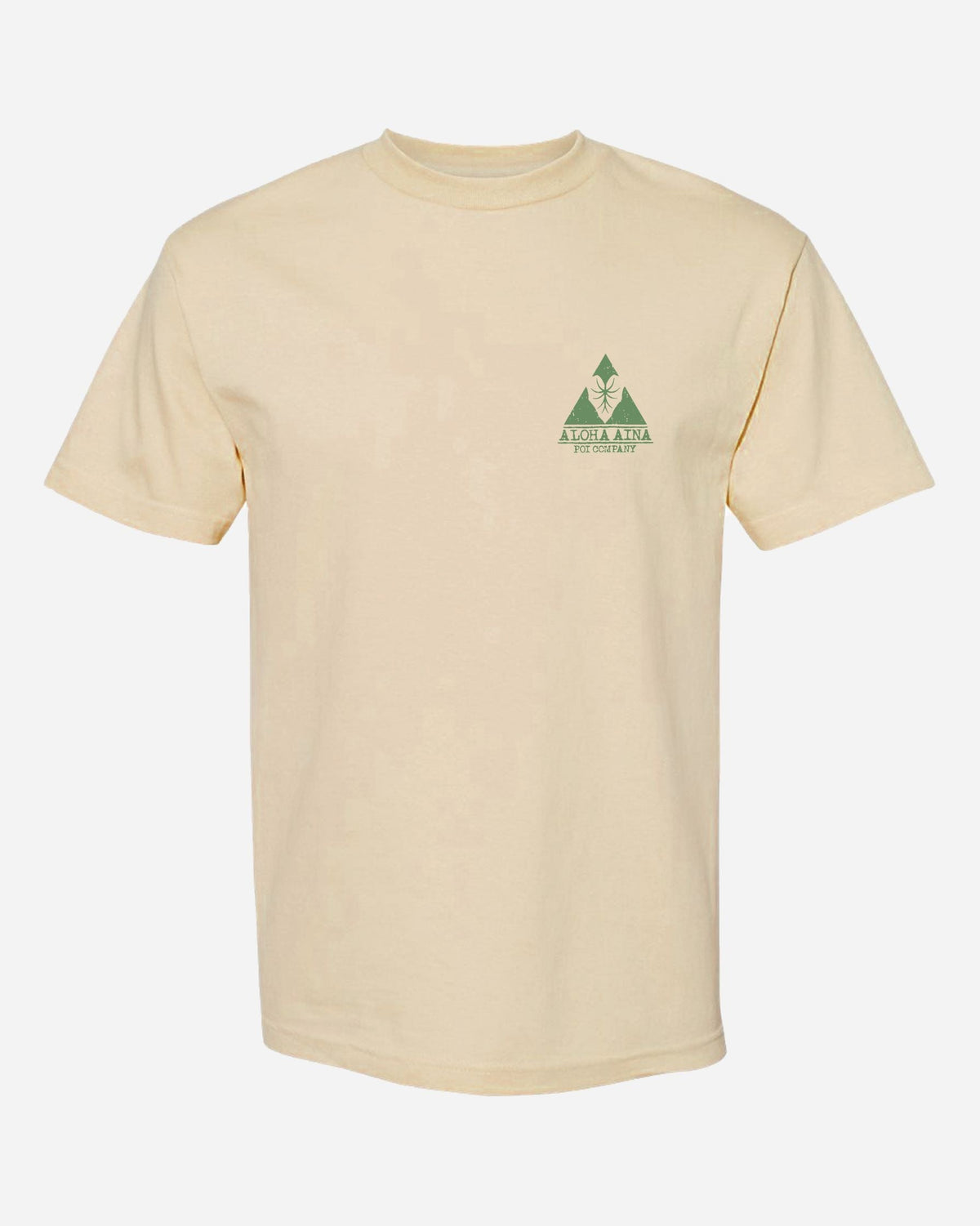 Pop-Up Mākeke - Aloha Aina Poi Co. - Poi Bag Label Men&#39;s Short Sleeve T-Shirt - Brown - Front View