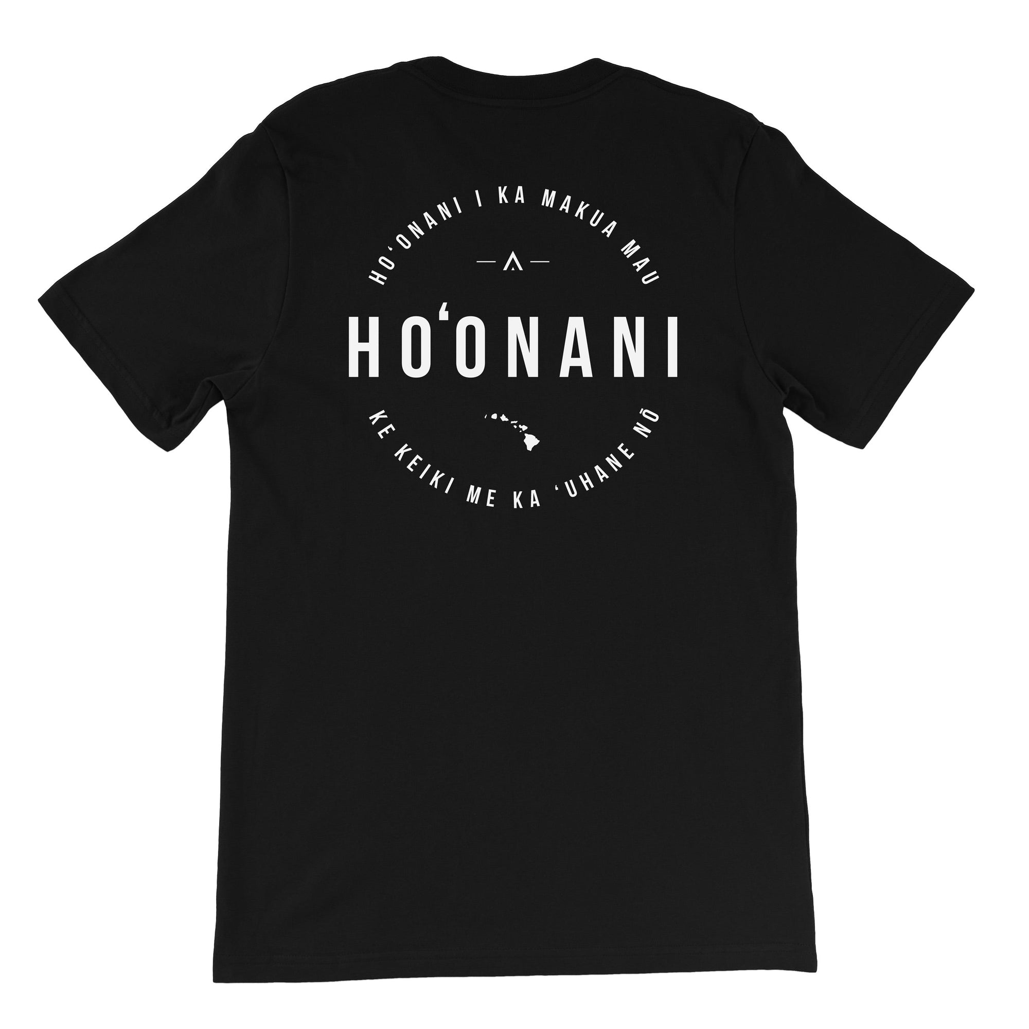 Pop-Up Mākeke - Aloha Ke Akua Clothing - Ho‘onani Men's Short Sleeve T-Shirt - Black - Back View