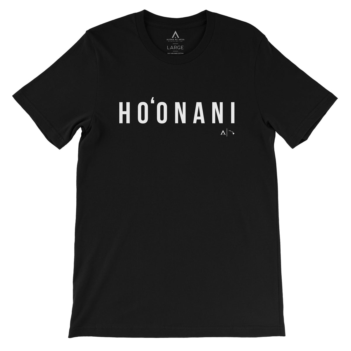 Pop-Up Mākeke - Aloha Ke Akua Clothing - Ho‘onani Men&#39;s Short Sleeve T-Shirt - Black - Front View