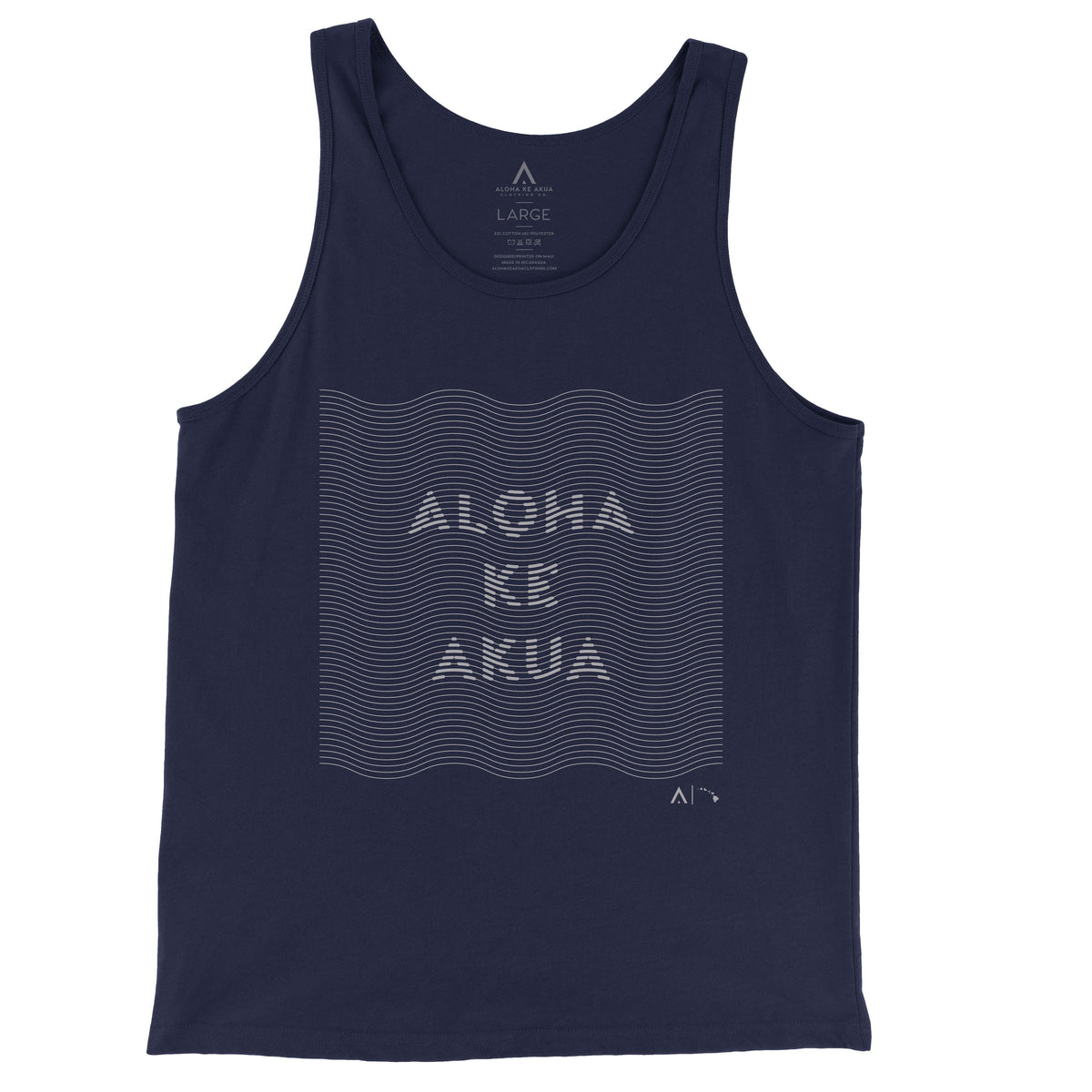 Pop-Up Mākeke - Aloha Ke Akua Clothing - Kainalu Men&#39;s Tank Top - Navy
