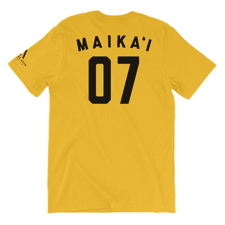 Pop-Up Mākeke - Aloha Ke Akua Clothing - Maikaʻi 07 Men's Short Sleeve T-Shirt - Mustard - Back View