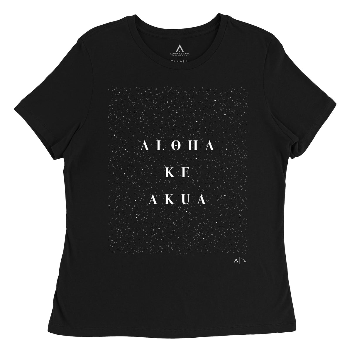 Pop-Up Mākeke - Aloha Ke Akua Clothing - Nāhōkū Women&#39;s Short Sleeve T-Shirt - Black - Front View