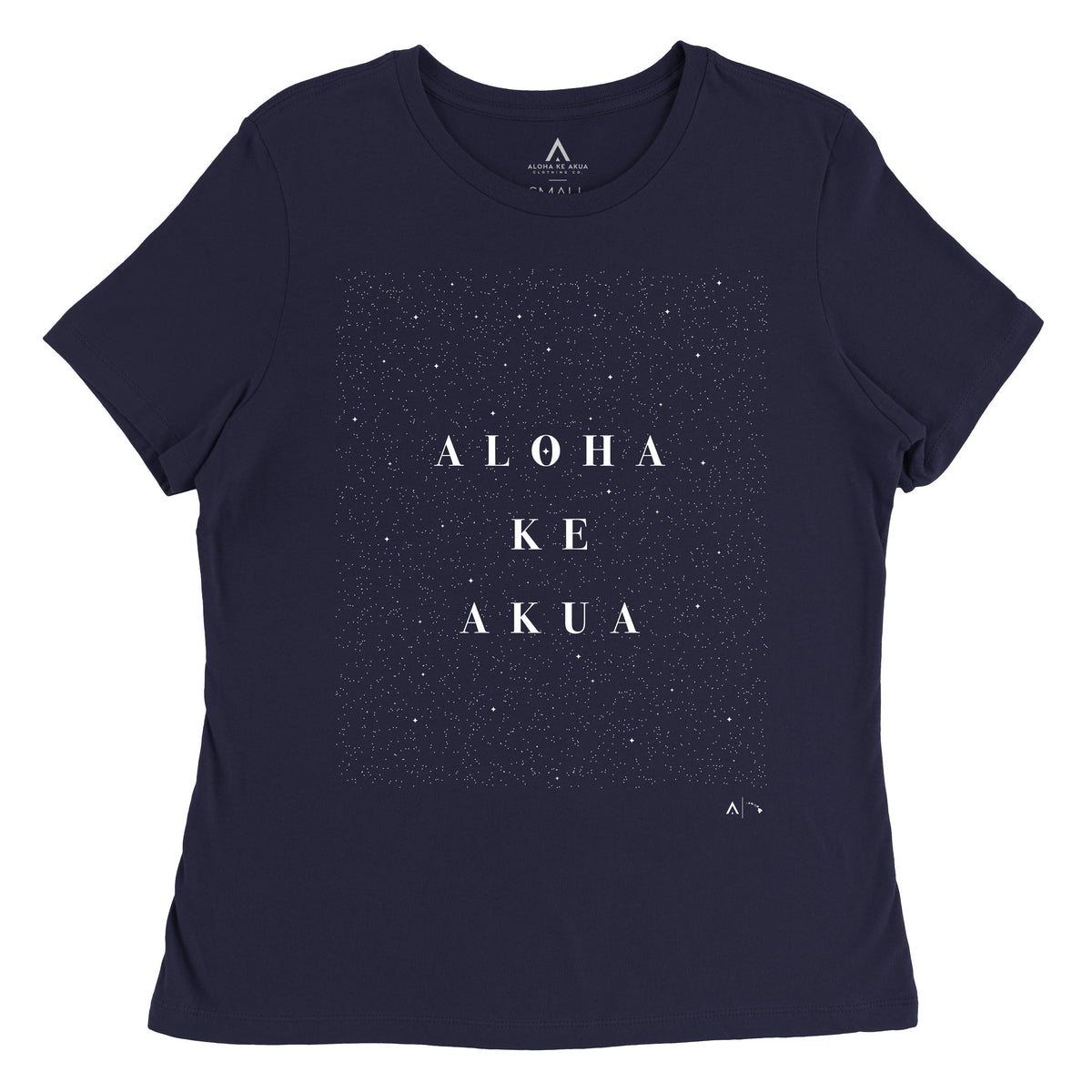 Pop-Up Mākeke - Aloha Ke Akua Clothing - Nāhōkū Women&#39;s Short Sleeve T-Shirt - Midnight Navy - Front View
