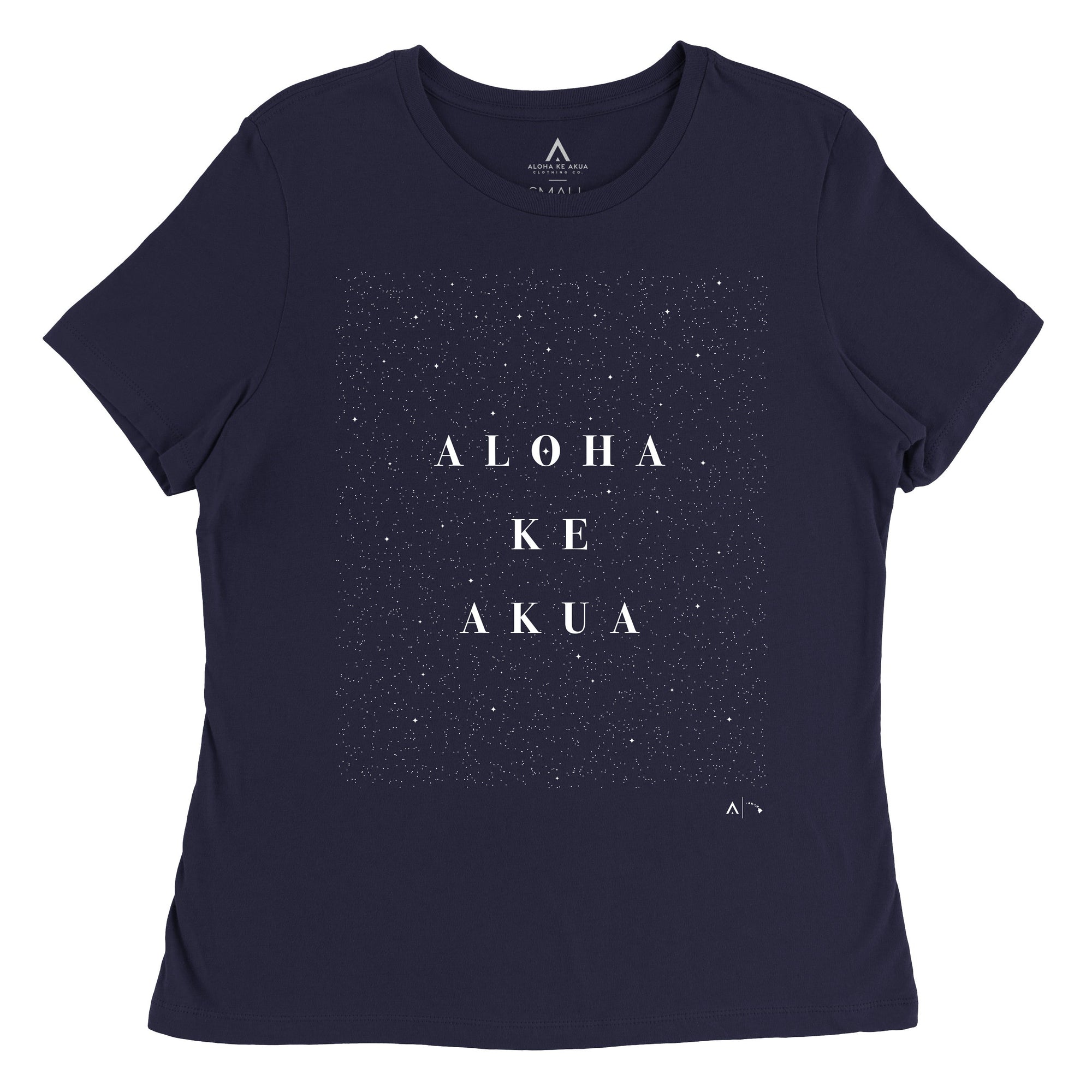 Pop-Up Mākeke - Aloha Ke Akua Clothing - Nāhōkū Women's Short Sleeve T-Shirt - Midnight Navy - Front View