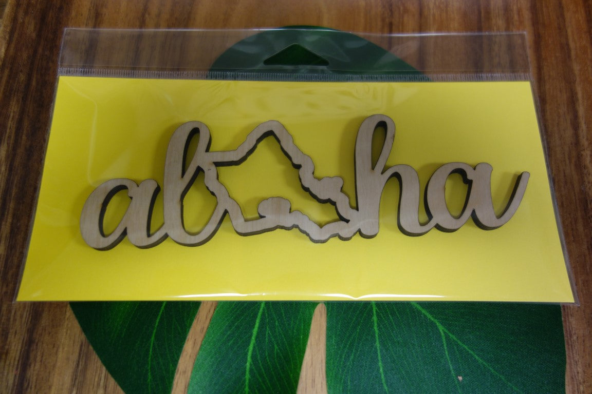 Pop-Up Mākeke - Aloha Overstock - Laser Cut Aloha O'ahu Wood Cutout - Packed