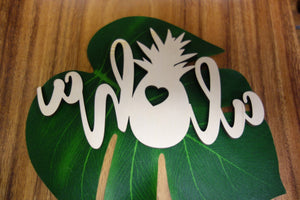 Pop-Up Mākeke - Aloha Overstock - Laser Cut Aloha Pineapple Wood Cutout - Back View