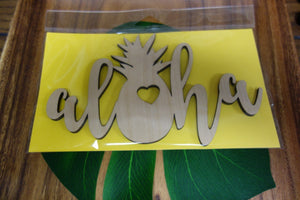 Pop-Up Mākeke - Aloha Overstock - Laser Cut Aloha Pineapple Wood Cutout - Packed
