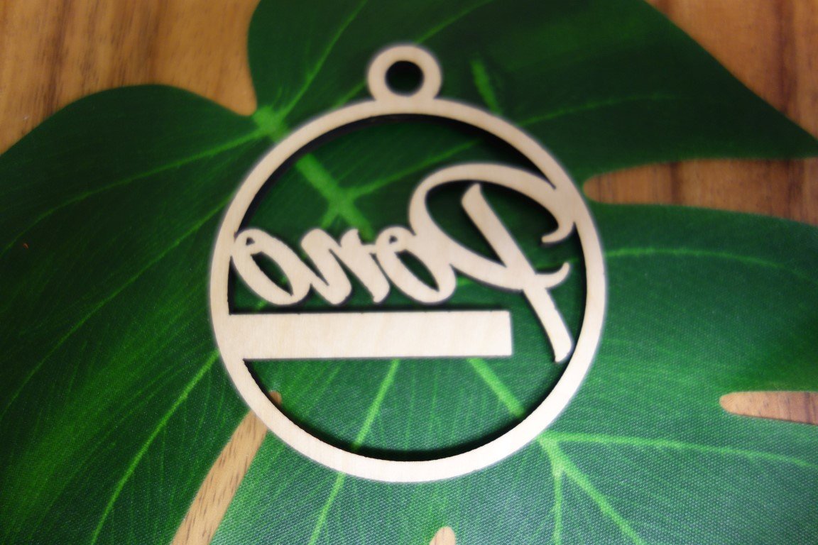 Pop-Up Mākeke - Aloha Overstock - Laser Cut Pono Do The Right Thing Wood Ornament - Back View