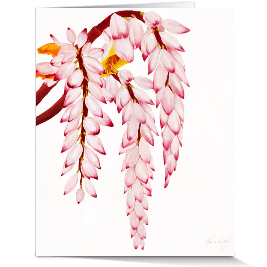 Pop-Up Mākeke - Aloha de Mele - Blank Greeting Card - Shell Ginger